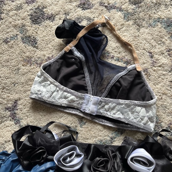 Custom Two Piece Blue & White Dance Costume - Picture 2 of 3